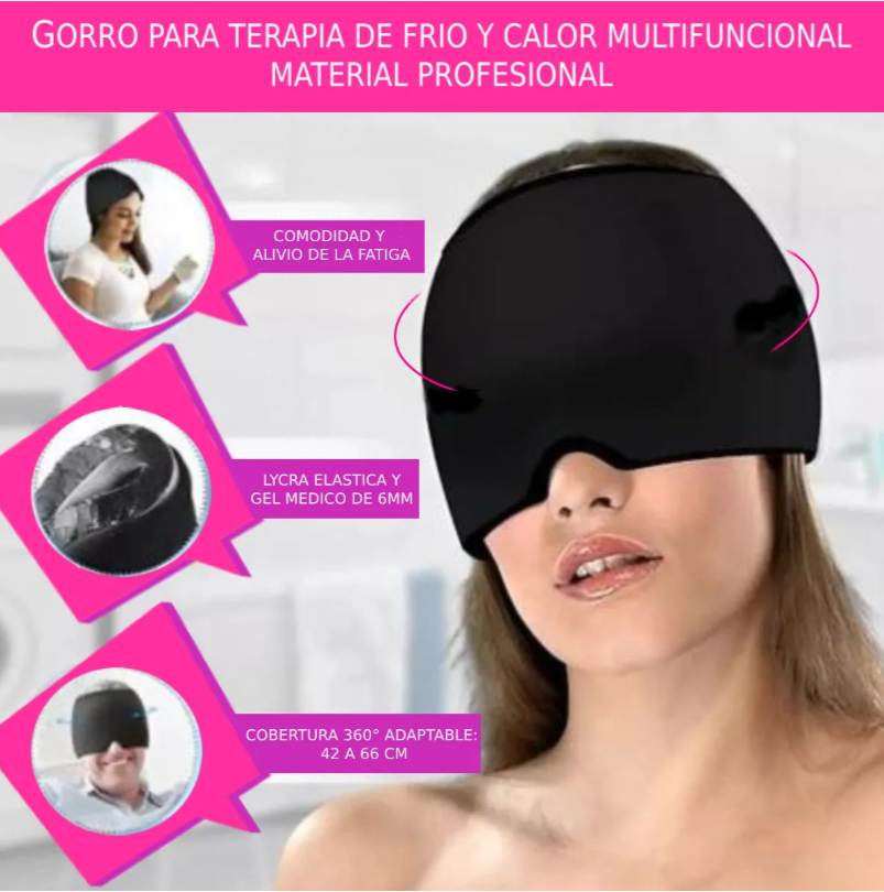 Máscara de Gel Frío/Calor iThera® – Alivio Instantáneo para Ojos Cansados, Dolores de Cabeza y Estrés