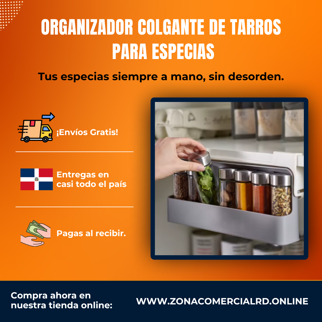 ORGANIZADOR COLGANTE DE TARROS DE ESPECIAS - Dale sabor al orden de tu cocina