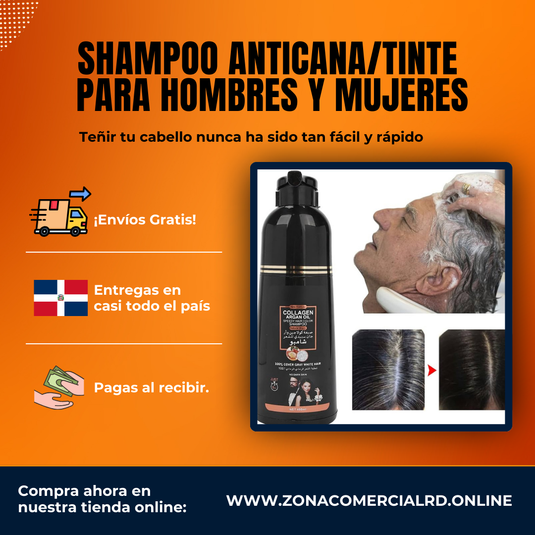 SHAMPOO ANTICANA/Tinte  para Hombres y Mujeres - Teñir tu cabello nunca ha sido tan fácil y rápido
