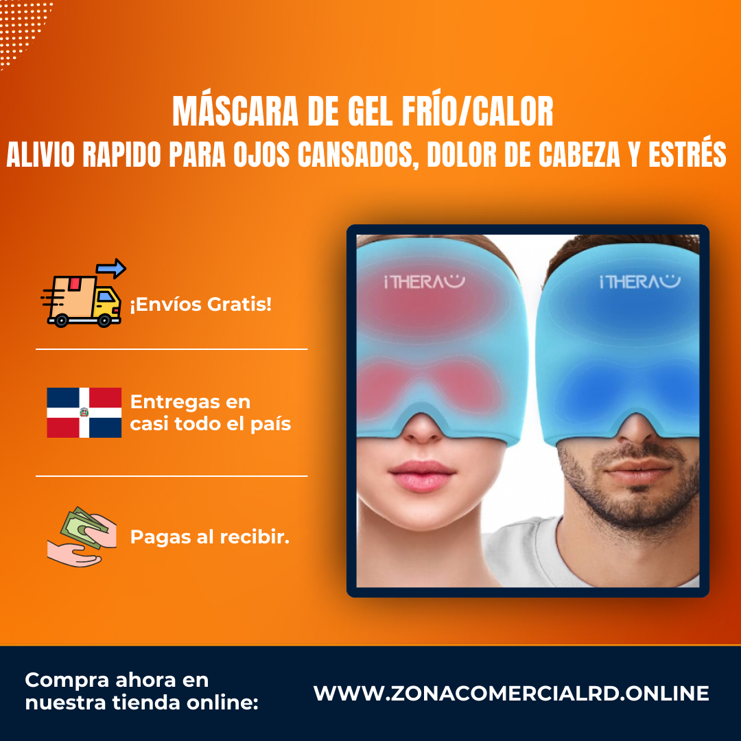 Máscara de Gel Frío/Calor iThera® – Alivio Instantáneo para Ojos Cansados, Dolores de Cabeza y Estrés